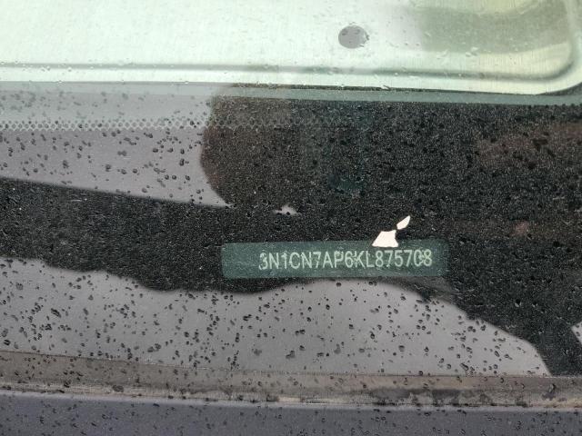 3N1CN7AP6KL875708 - 2019 NISSAN VERSA S Көк фото 12