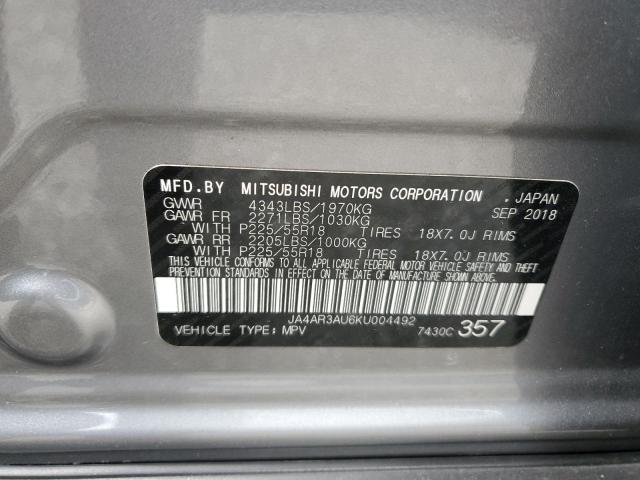 JA4AR3AU6KU004492 - 2019 MITSUBISHI OUTLANDER ES Մոխրագույն լուսանկար 13