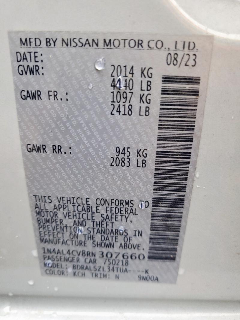 1N4AL4CV8RN307660 - 2024 NISSAN ALTIMA SR ნაცრისფერი ფოტო 12