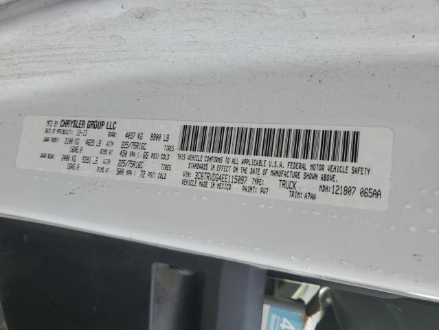 3C6TRVDG4EE115097 - 2014 RAM PROMASTER 2500 HIGH Ақ фото 13