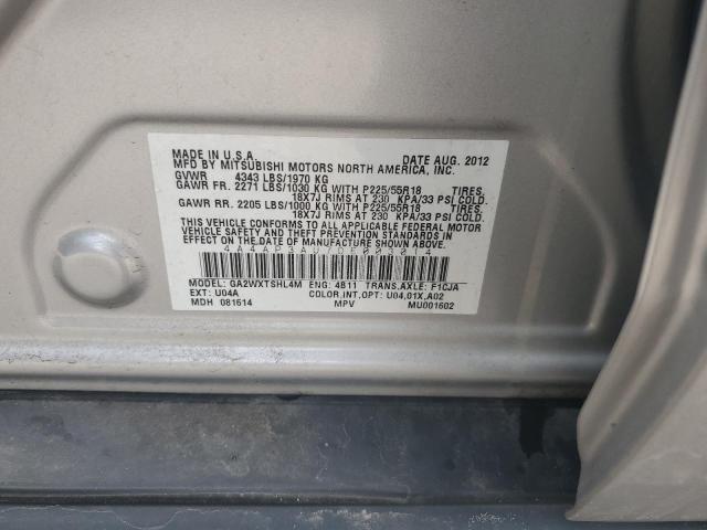 4A4AP3AU7DE003014 - 2013 MITSUBISHI OUTLANDER SPORT ES ვერცხლისფერი ფოტო 13