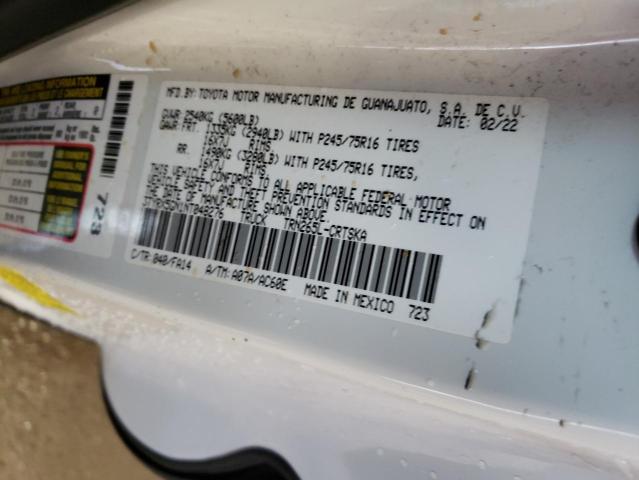 3TYRX5GN1NT048276 - 2022 TOYOTA TACOMA ACCESS CAB Ақ фото 12