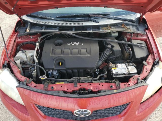 JTDBL40E099040445 - 2009 TOYOTA COROLLA BASE RED photo 11