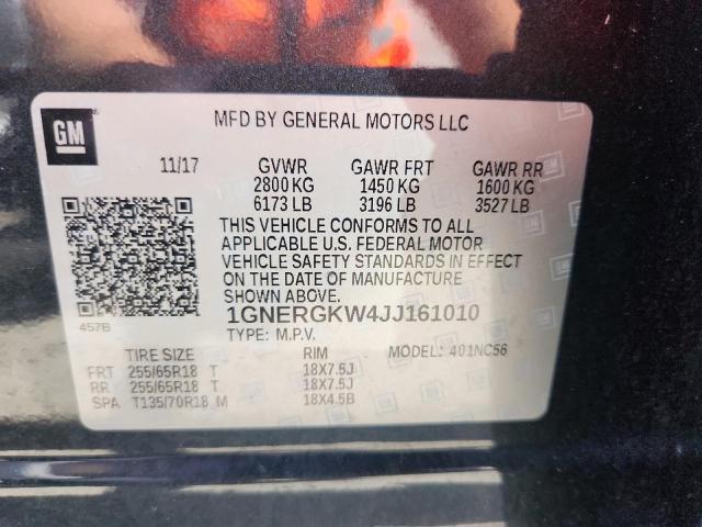 1GNERGKW4JJ161010 - 2018 CHEVROLET TRAVERSE LT 灰色 照片 14