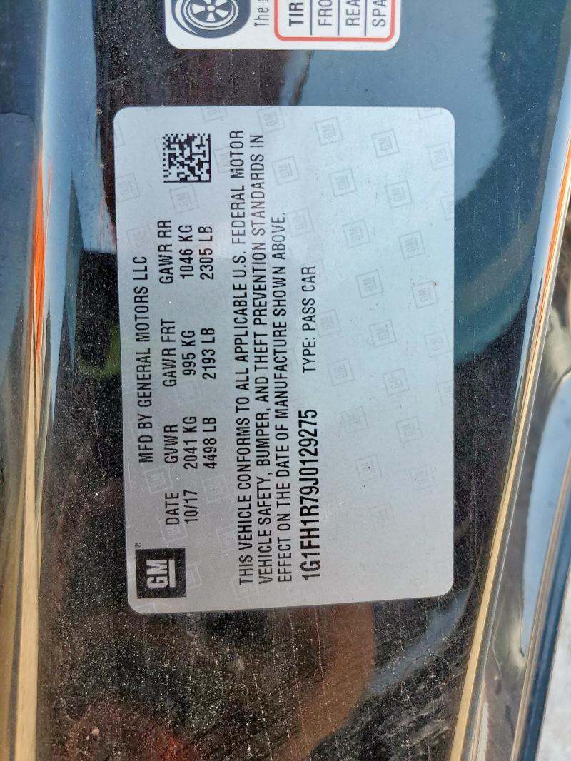 1G1FH1R79J0129275 - 2018 CHEVROLET CAMARO SS BLACK photo 12