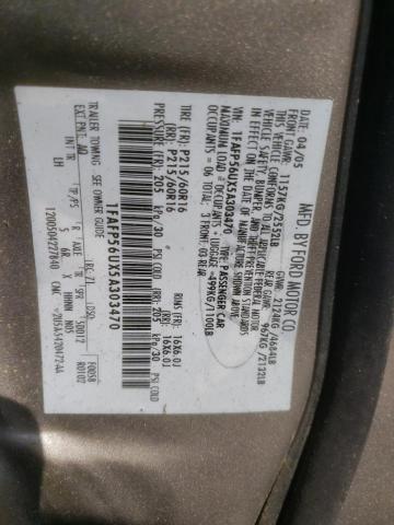 1FAFP56UX5A303470 - 2005 FORD TAURUS SEL GOLD photo 12