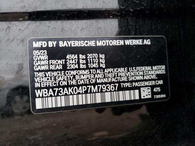 WBA73AK04P7M79367 - 2023 BMW 228XI Czarny zdjęcie 12