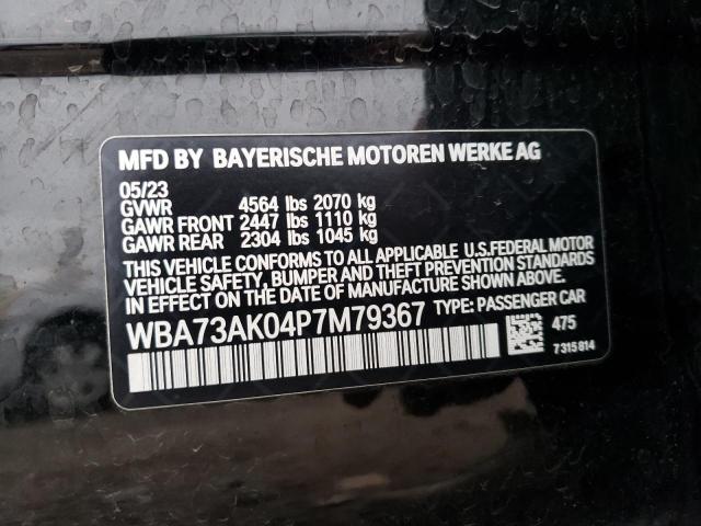 WBA73AK04P7M79367 - 2023 BMW 228XI BLACK photo 12