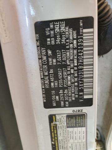 5XYZU3LB7HG421391 - 2017 HYUNDAI SANTA FE S WHITE photo 14