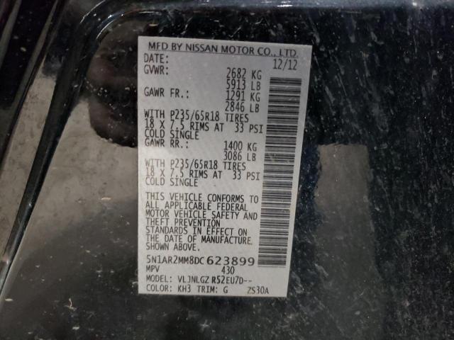 5N1AR2MM8DC623899 - 2013 NISSAN PATHFINDER S Negro foto 13