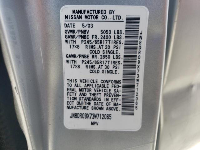 JN8DR09X73W712065 - 2003 NISSAN PATHFINDER LE 银色 照片 13