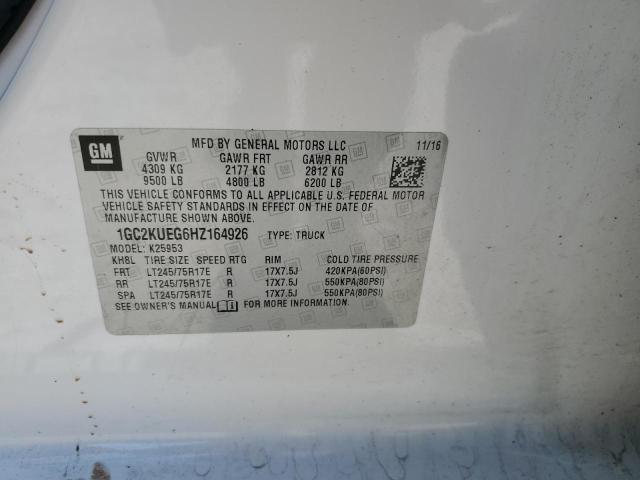 1GC2KUEG6HZ164926 - 2017 CHEVROLET SILVERADO K2500 HEAVY DUTY WHITE photo 12