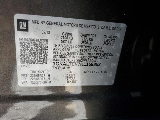 3GKALTEV7KL159853 - 2019 GMC TERRAIN SLE GRAY photo 13