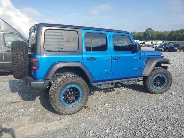1C4HJXDN3MW839061 - 2021 JEEP WRANGLER UNLIMITED SPORT BLUE photo 3