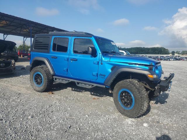 1C4HJXDN3MW839061 - 2021 JEEP WRANGLER UNLIMITED SPORT BLUE photo 4