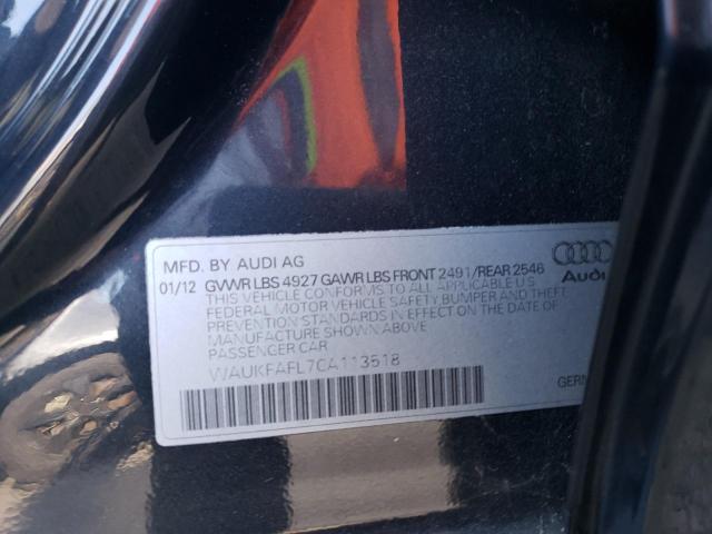 WAUKFAFL7CA113518 - 2012 AUDI A4 PRESTIGE BLUE photo 12