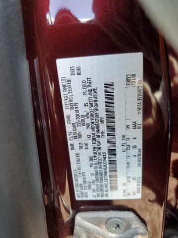 5LMCJ2C99HUL09415 - 2017 LINCOLN MKC SELECT BURGUNDY photo 13