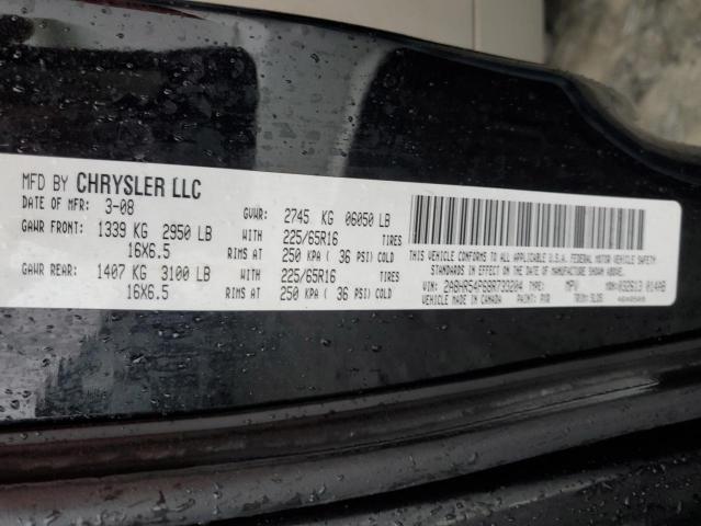 2A8HR54P68R739204 - 2008 CHRYSLER TOWN & COU TOURING შავი ფოტო 13