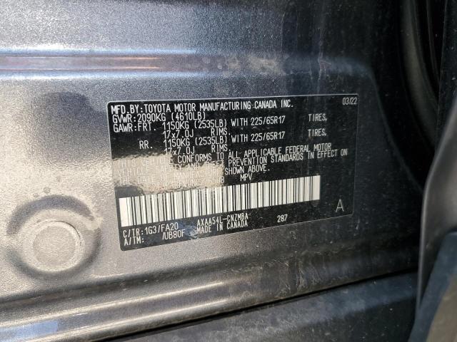 2T3P1RFV0NC276508 - 2022 TOYOTA RAV4 XLE GRAY photo 13