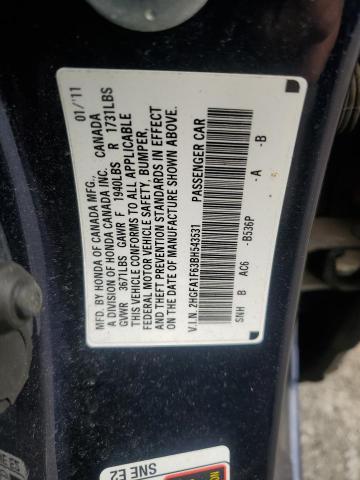 2HGFA1F63BH543531 - 2011 HONDA CIVIC LX-S BLUE photo 13