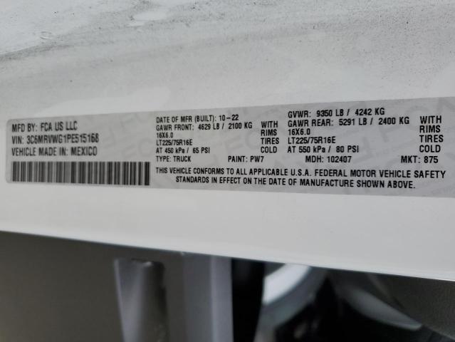 3C6MRVWG1PE515168 - 2023 RAM PROMASTER 3500 STANDARD Սպիտակ լուսանկար 13