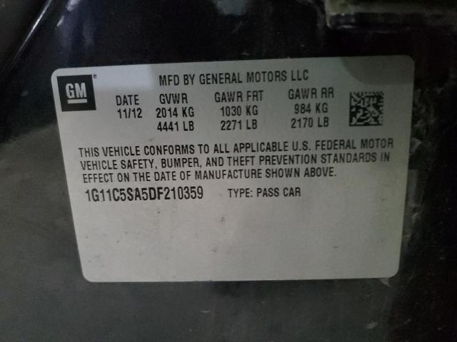 1G11C5SA5DF210359 - 2013 CHEVROLET MALIBU 1LT 黑色 照片 12