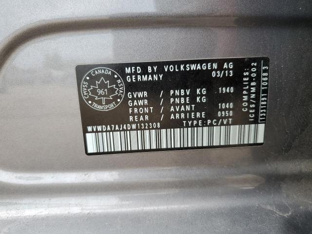 WVWDA7AJ4DW132308 - 2013 VOLKSWAGEN GOLF 灰色 照片 13