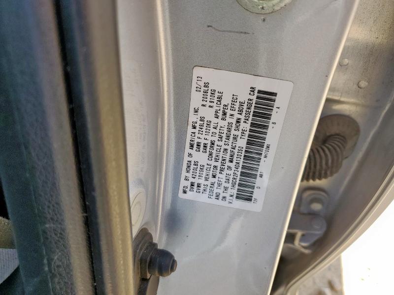 1HGCR2F34DA130350 - 2013 HONDA ACCORD LX SILVER photo 12