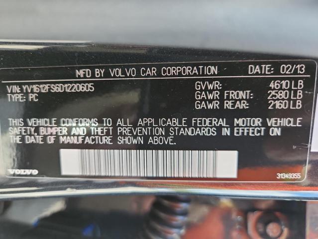 YV1612FS6D1220605 - 2013 VOLVO S60 T5 CHARCOAL photo 12