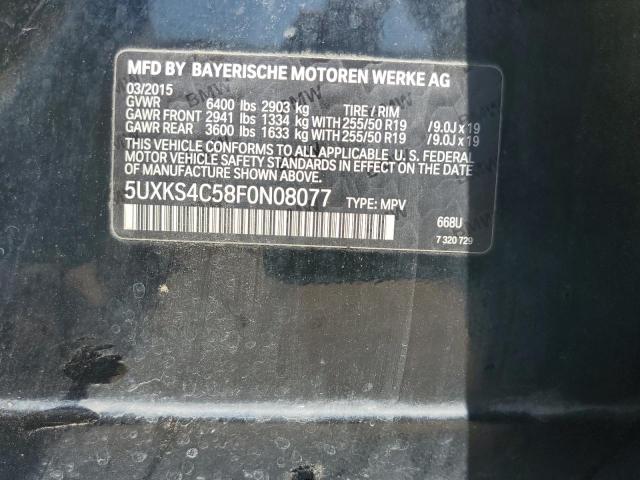 5UXKS4C58F0N08077 - 2015 BMW X5 XDRIVE35D BLACK photo 13