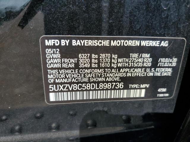 5UXZV8C58DL898736 - 2013 BMW X5 XDRIVE50I BLACK photo 12