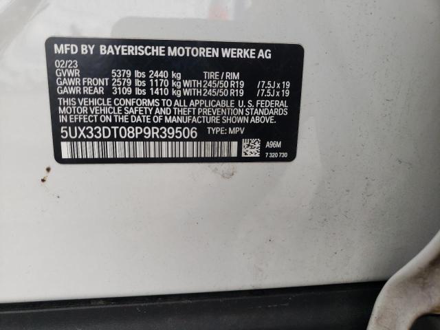 5UX33DT08P9R39506 - 2023 BMW X4 XDRIVE30I WHITE photo 12