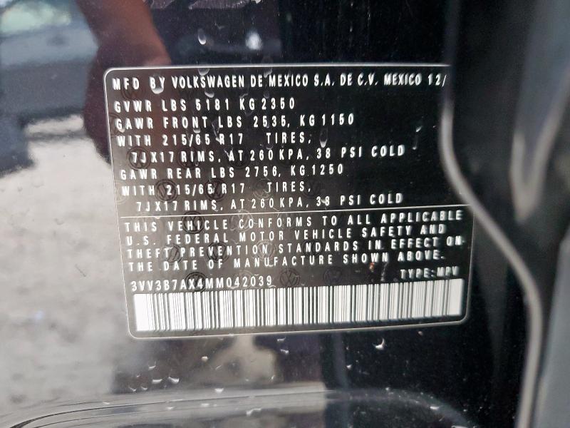 3VV3B7AX4MM042039 - 2021 VOLKSWAGEN TIGUAN SE Qara foto 13