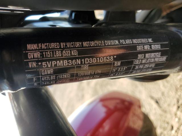 5VPMB36N1D3010638 - 2013 VICTORY MOTORCYCLES JUDGE RED photo 10