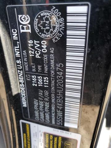 55SWF4KB5HU203475 - 2017 MERCEDES-BENZ C 300 4MATIC BLACK photo 12