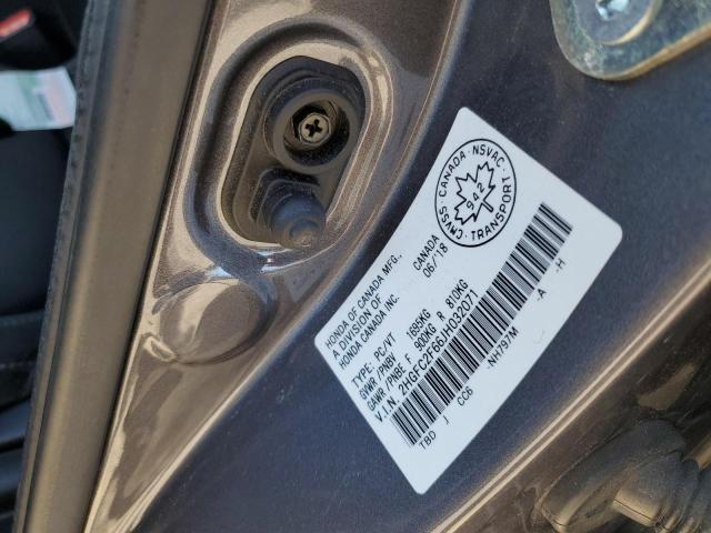 2HGFC2F66JH032071 - 2018 HONDA CIVIC LX GRAY photo 12