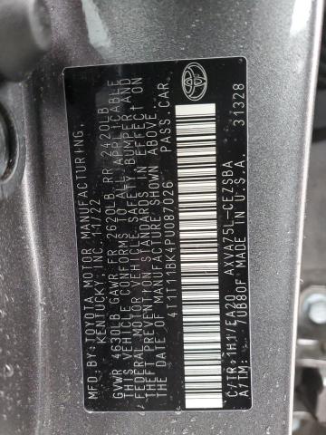 4T1T11BK4PU087026 - 2023 TOYOTA CAMRY SE NIGHT SHADE GRAY photo 12