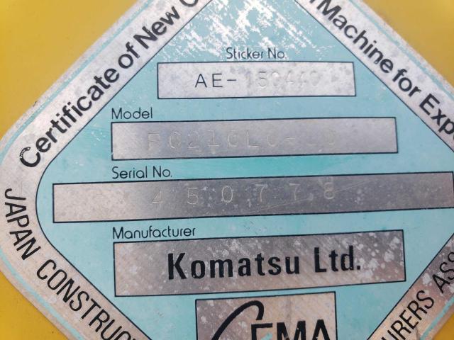 450778 - 2013 KOMATSU PC210 LC YELLOW photo 10