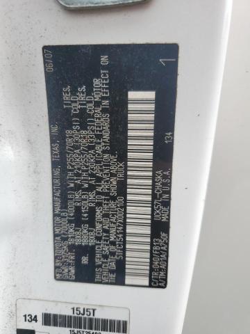 5TFCT54147X002100 - 2007 TOYOTA TUNDRA DOUBLE CAB SR5 WHITE photo 12