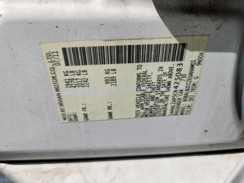 1N4AL2AP5CN425083 - 2012 NISSAN ALTIMA BASE WHITE photo 12