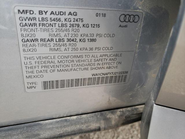 WA1CNAFY7J2122338 - 2018 AUDI Q5 PRESTIGE SILVER photo 14