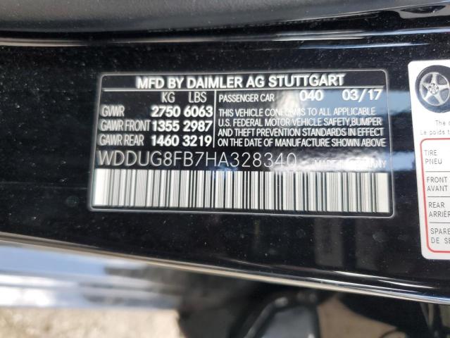 WDDUG8FB7HA328340 - 2017 MERCEDES-BENZ S 550 4MATIC BLACK photo 12
