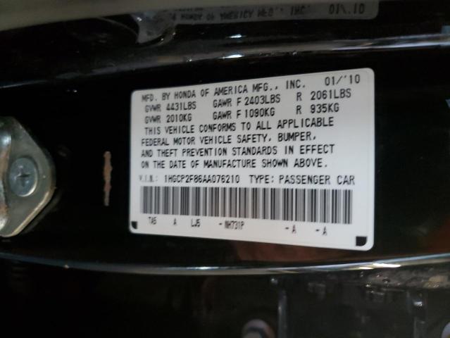 1HGCP2F86AA076210 - 2010 HONDA ACCORD EXL BLACK photo 13
