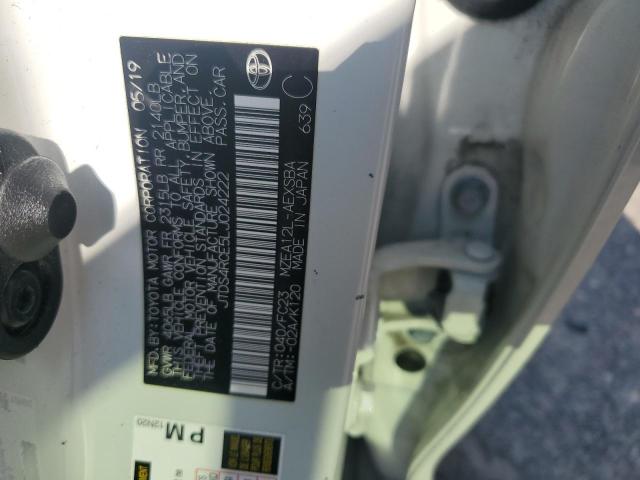 JTDS4RCE5LJ024222 - 2020 TOYOTA COROLLA SE WHITE photo 12