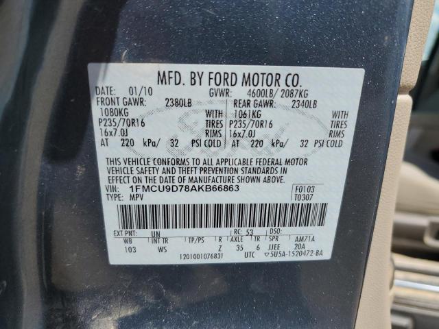 1FMCU9D78AKB66863 - 2010 FORD ESCAPE XLT CHARCOAL photo 13