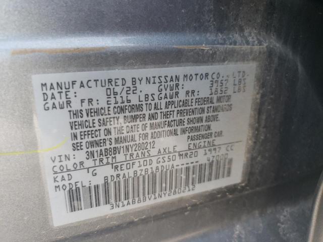 3N1AB8BV1NY280212 - 2022 NISSAN SENTRA S GRAY photo 13