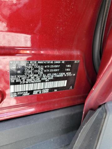 2T3P1RFV7MW205092 - 2021 TOYOTA RAV4 XLE RED photo 14