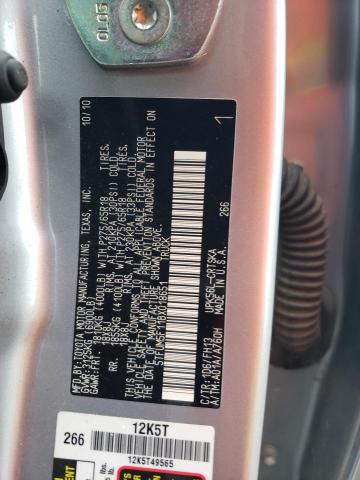 5TFUM5F11BX018651 - 2011 TOYOTA TUNDRA DOUBLE CAB SR5 SILVER photo 12