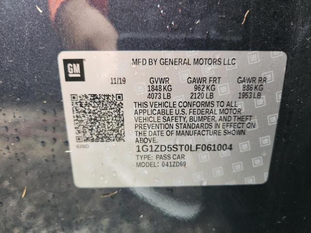 1G1ZD5ST0LF061004 - 2020 CHEVROLET MALIBU LT 青色 照片 14