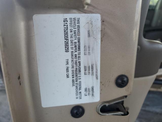 1G1ZT52835F268259 - 2005 CHEVROLET MALIBU LS GOLD photo 12